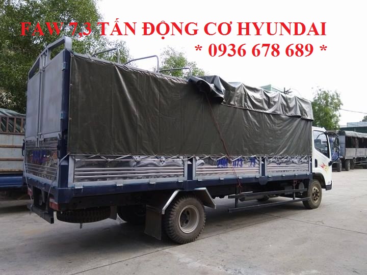 Đại lý xe tải Faw 7T3(7 tấn 3)-Faw 7.3 tấn-Faw 7,3 tấn động cơ Hyundai, thùng dài 6m25