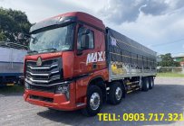 Xe tải Trên 10 tấn 2022 - Bán xe tải Howo Max 5 chân màu đỏ mới 2022 thùng tiêu chuẩn giao ngay  giá 1 tỷ 765 tr tại Ninh Thuận
